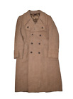 Vintage Wool Coat Mens 38 Brown Double Breasted Overcoat Trench Barleycorn Tweed