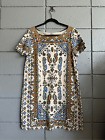 NWOT Women’s Tory Burch Pima Cotton Tan/Ivory/Blue Print Dress in Size Large
