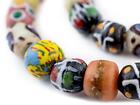 Fancy Venetian-Style Round Krobo Beads 13mm Ghana African Multicolor Glass 32