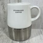Starbucks 14oz  2004 White Ceramic Travel Mug w/ Stainless Steel Bottom