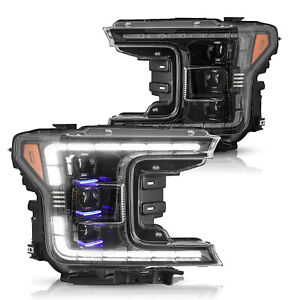 For 2018 2019 2020 Ford F150 [FULL LED] Headlights Headlamps Pair LH+RH (For: 2020 F-150 XLT)