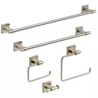 Maxted Bathroom Accessories- Towel Bar/Ring, Toilet Paper Holder- Brushed Nickel