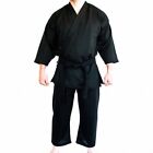 Karate Uniform Black 16 Oz. Heavy Weight, 100% Brushed Cotton Canvas - Free Ship