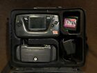 SEGA Game Gear Console Lot w/ 2 Games, Carrying Case + Powerback WORKS! See Pics
