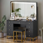 Vanity Desk Set with Large Lighted Mirror 46