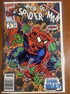 Web Of Spider-Man #70 Fine + (Newsstand) Marvel 1990 1st App Spider-Hulk Key