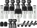 7 Piece Wired Dynamic Drum Mic Kit Kick Bass Tom/Snare & Cymbals Microphone Set