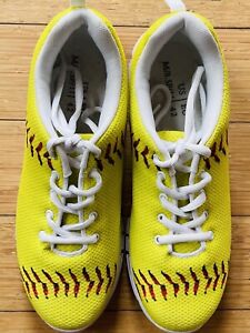 Softball Themed Tennis Shoes Women’s Size 11 Unbranded