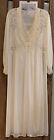 Shadowline Vtg Long Nightgown & Robe Peignoir Set Nylon Gorgeous Ivory Lace XL