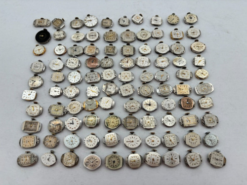 Assortment of Untested Used Mechanical Watch Movements Parts - Lot of 100 -Lot#7