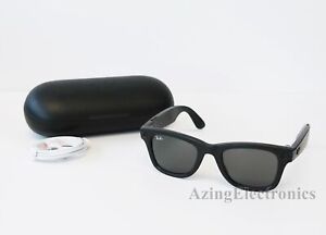 Ray-Ban Stories Wayfarer RW4002 50mm Smart Glasses - Matte Black/Dark Grey