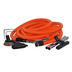 Fit All Central Vac Central Vac Vacuum Cleaner 50ft Orange Hose, 1 1/4 Fitall...