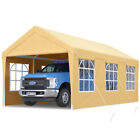 Quictent Beige Heavy Duty Carport 10'x20' Outdoor Car Shelter Garage Shed Canopy