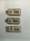Three Vintage 1960’s TN Disabled Veterans Mini License Plate Key Tags
