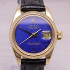 Vintage 1978 Rolex Datejust 6917 Ladies 18k Gold Automatic Watch Lapis Lazuli