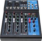 New Listing4 Channel Mixing Console Audio Mixer USB Bluetooth Studio DJ Sound Board Display