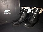Women's Sorel Boots Size 9 Black with Faux Fur at Top