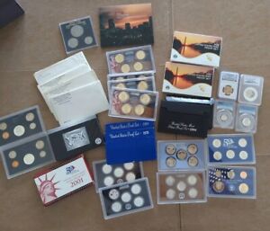 Huge Collection US Mint Silver & Proof Set Lot Uncirculated Coins Kennedy Half