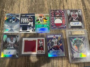9 Card Football Rookie/College Patch Or Auto Lot