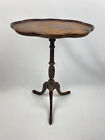 New ListingAntique BRANDT Pie Crust Side End Table Scalloped Oval Mahogany 20 3/8