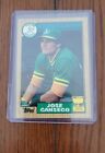Jose Canseco Rookie RC 1987 Topps TIFFANY Baseball Trading Card #620 Set Break
