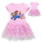 Super Mario Princess Summer Home Tops Dress Clothing Girl Birthday Party Gift