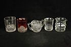 ANTIQUE MIXED LOT OF 5 GLASS TOOTHPICK HOLDERS U. S. CAMBRIDGE RUBY STAIN EAPG