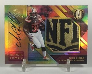 New Listing2018 NICK CHUBB NFL SHIELD Gold Standard Rookie Patch Auto ONE OF ONE  #1/1 🔥