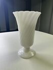 Vintage E.O. Brody Co Milk Glass Swirl Vase 9