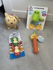 Baby Sensory Toy Bundle, Middle Lion Rattle Teddy - Duck Squeaker - Squirters