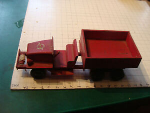 vintage Wooden PULL TOY: WWII TRUCK by toy-craft company, VERY RARE park dept.