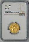 1913  $5 Gold Indian NGC  AU58  *  #5865644-005