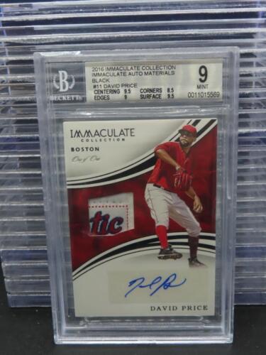 2016 Immaculate David Price Black Tag Patch Auto #1/1 BGS 9/10 MINT DAMAGED SLAB