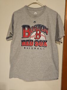Mens XL Boston Red Sox Majestic Grey Tee T Shirt