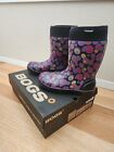 BOGS Taylor Bubbles 52217 Women’s Plum Black Waterproof Rain Snow Boots, Size 9