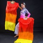 Women Long Imitation Rayon Silk Fans Belly Dancing Fan Long Silk Fans Silk Fans