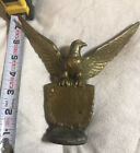 Antique Solid Brass Cast Patriotic Eagle on Shield Salvage Remnant