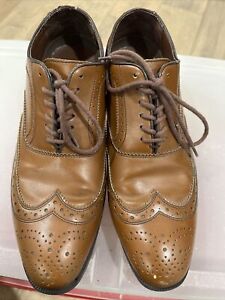Perry Ellis Brown Dress Shoes With Strings Size 10.5 Excellent Condition!