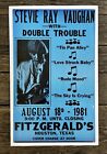 STEVIE RAY VAUGHAN & Double Trouble, 8-18-81, Houston, TX, 22” x 14” Poster