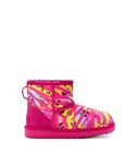 UGG Classic Mini Tiger Flower Boots Sequin Booties Pink Suede Size 6 or 7 NEW