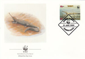 (130468) Crocodile Gharial WWF Bangladesh FDC 1990