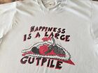 Vtg 1984 80's Happiness is a Large Gutpile Single Stitch Shirt Shack T Shirt L