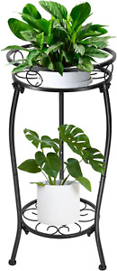 Plant Stand Indoor,2 Tier Metal Tall Plant Stands Outdoor, 20.3'' Heavy Duty Pla