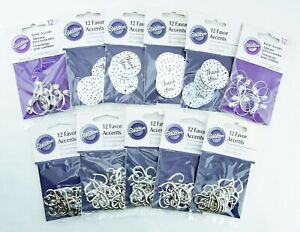 Wilton Wedding Favors Accents Lot of 11 Packs Rings Hearts Thank You Tags 132pcs