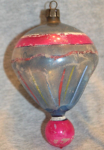 Vintage Hand Blown Glass Ornament hot air balloon