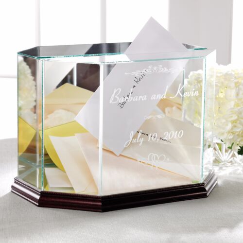 Wedding Card Box Wedding Money Box Personalized Glass & Mirror New