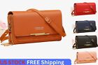 Crossbody  Women Clutch Leather Wallet Phone and Card Holder Purse With Strap