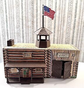 1962 MARX FORT APACHE U.S. CAVALRY COMPLETE SUPPLY BUILDING READY TO DISPLAY