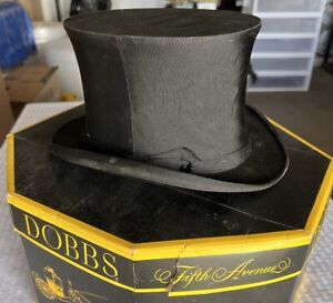 Antique JG Bennett Pittsburgh Dobbs Collapsable Black Top Hat with Box