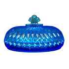 FENTON Thumbprint Colonial Blue Vintage Butter Dish-A Rare Find!